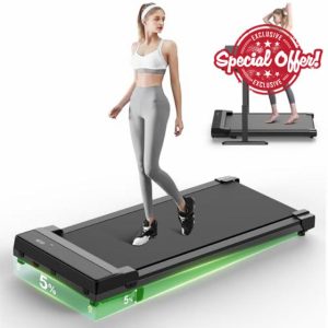 Walking Pad Treadmill with 5% Incline - Under Desk Running Machine Mat Pads for Home Office Portable Mini Small Compact Quiet Flat Indoor Magnetic Lightweight Electric Treadmills Remote Control 6KM/H