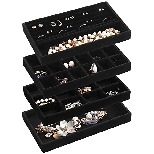 Stackable Velvet Jewellery Trays