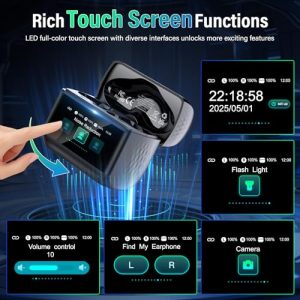 Bluetooth 5.4 Headphones In Ear with Multifunctional Touchscreen