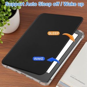 Ultra Slim Clear Soft Flexible Transparent TPU Back Cover with Auto Wake/Sleep-New Black