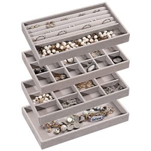 Stackable Velvet Jewellery Trays
