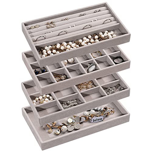 Stackable Velvet Jewellery Trays