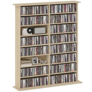 396 Blu-ray Media Storage Shelf with 16 Compartments and 12 Adjustable Shelves