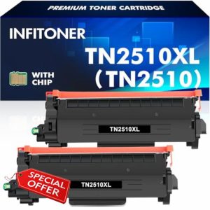 TN2510 TN2510XL TN-2510XL Toner Cartridge Compatible for Brother TN-2510 TN 2510XL TN 2510 for HL-L2400DW HL-L2400DWE MFC-L2800DW DCP-L2620DW MFC-L2860DWE DCP-L2627DW With Chip (2-Black)
