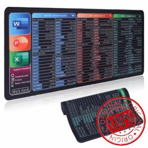 Excel Shortcuts Mouse Mat (800x300mm)-XL Gaming Mouse Pad with Seamed Edges