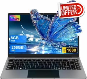 HUQPPQ 14 inch Laptop | Celeron N4020 | 8GB RAM | 256GB SSD | FHD 1920 x 1080 Display | Laptop PC with WIN11