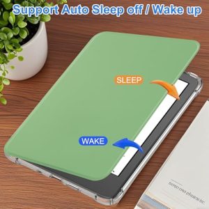 Ultra Slim Clear Soft Flexible Transparent TPU Back Cover with Auto Wake/Sleep-Matcha Gree