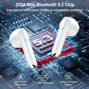 Bluetooth 5.3 Headphones In Ear with ENC Noise Cancelling Deep Bass Mic