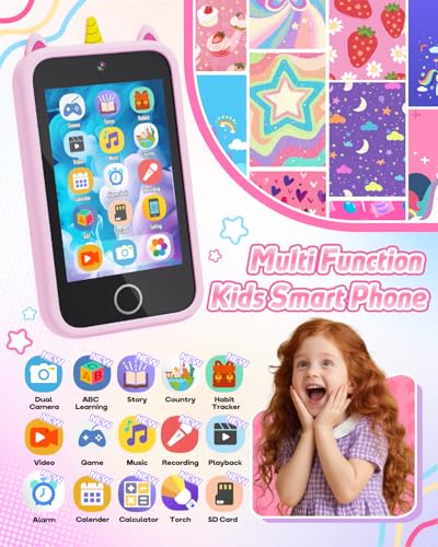 3.5" Unicorn Toy Phone for 3 4 5 6 7 8 9+ Year Old Grils