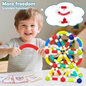 Large Size Magnetic Pop Sensory Tubes & Balls Building Set