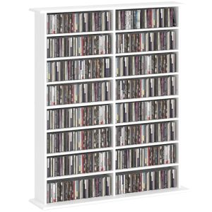 396 Blu-ray Media Storage Shelf with 16 Compartments and 12 Adjustable Shelves
