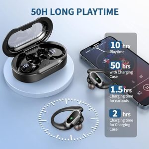 Bluetooth 5.4 Headphones Sport with 4 ENC Noise Cancelling Mic