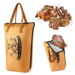 Foldable Insulated BBQ Meat Resting Bag with Wide Mouth & Zipper