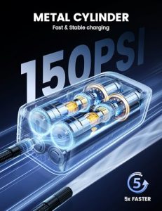 150PSI Electric Tyre Pump with Auto Shutoff for Car