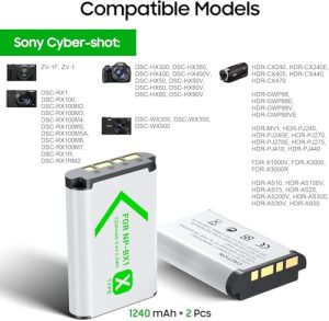 Camera Accessories kit for Sony Lithium Ion NP-BX1