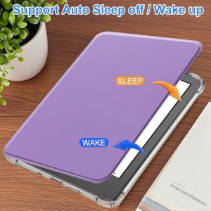 Ultra Slim Clear Soft Flexible Transparent TPU Back Cover with Auto Wake/Sleep-Light Purple