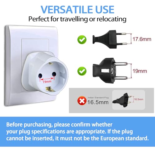 EU to UK Plug Adapter with 13A Fuse