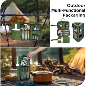 12 Pcs Organizer Travel Kit with Multifunctional Cutlery