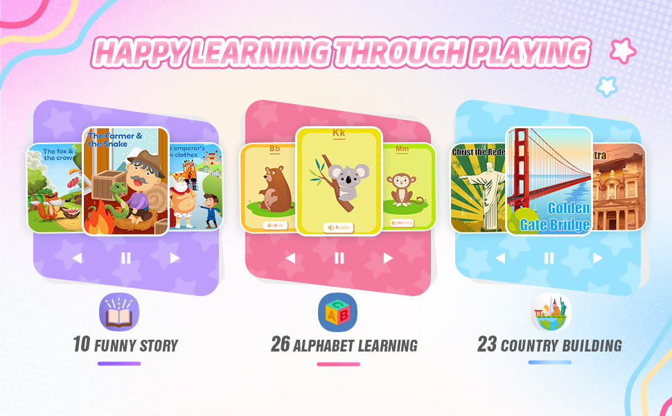 Text reads '20 stickers' '3.5 hours'. Collection of cute pink and pastel colored sticker designs featuring kawaii-style characters and decorative elements.