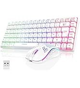 RedThunder K84 75% Wireless Gaming Keyboard and Mouse Rainbow Backlight UK Layout 85 Keys TKL Ult...
