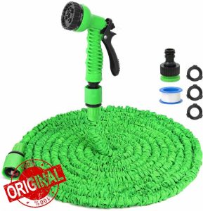 Expandable Garden Hose Water Pipe - Expandable Green Water Hose with 7 Function Spray Nozzle