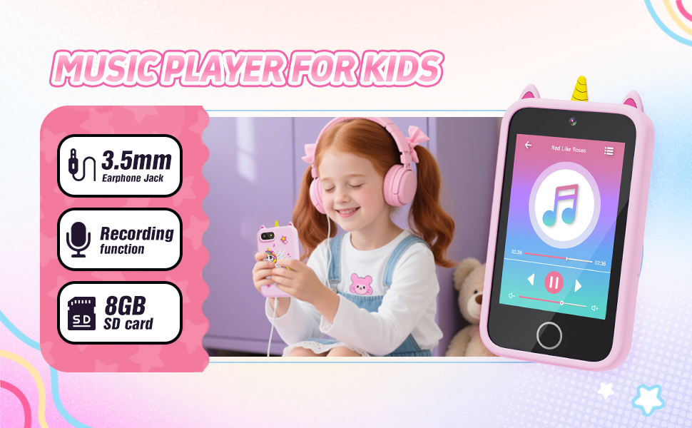 Text reads '64 wallpapers, 19 styles of desktop to choose from'. Display of mobile phone wallpapers featuring cute cartoon designs and pastel colors.
