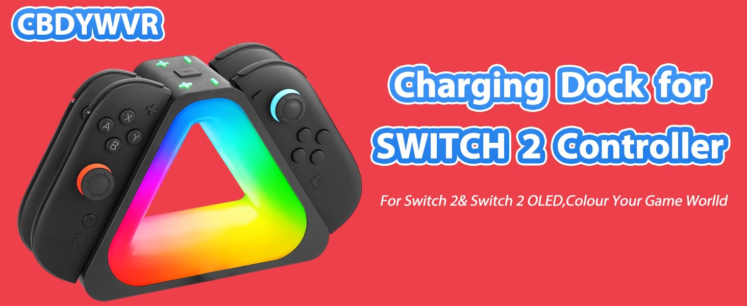 Charging Dock Compatible with Switch 2 for Joycon & OLED Model