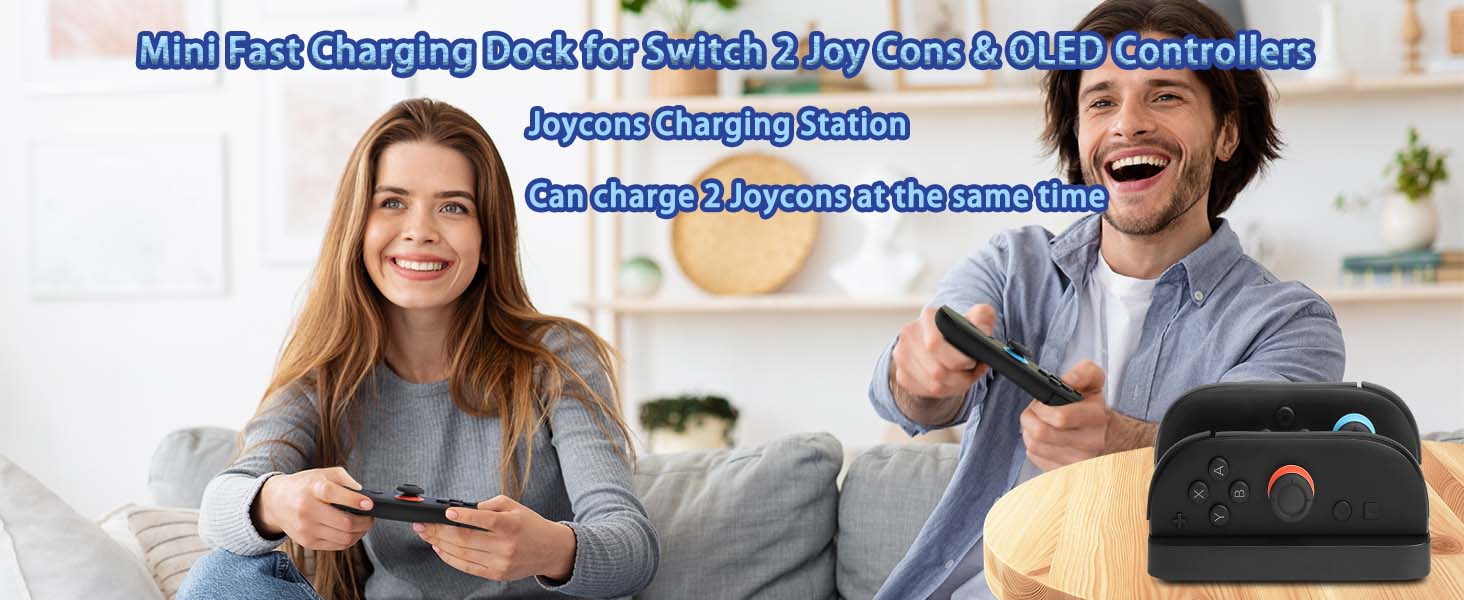 Charging Dock for Nintndos Switch 2 Joy Cons Controllers