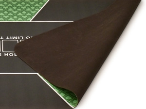 closeup of m.y premium poker mat