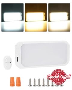 SUPAREE 12V LED Ceiling Lights Camper Van Campervan Lights with Remote Control 12V LED Caravan Light Interior 3 Colors 2900K-6500K Dimmable for RV Car Motorhome Boat 1PC            [Energy Class F]