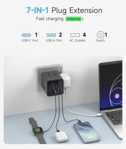 Aubiwe Double Plug Sockets Adaptor UK