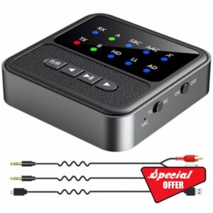 Bluetooth 5.4 Transmitter Receiver 2-in-1 Audio Adapter