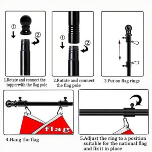 Union Jack Flags With 6FT Wall Mounted Flagpole Kit