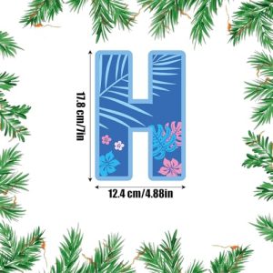 Hawaiian Theme Blue and Pink Birthday Banner Pre-Strung Colorful Hawaiian Tropical Party Decorations for Party Baby Shower Decorations