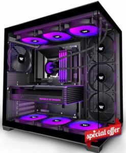 PCZZOI PC CASE ATX 4 Fans Pre-Installed