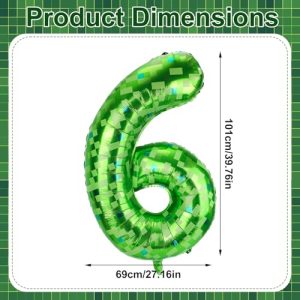 40 Inch Giant Foil Number Balloons for Kids Boys Girls Birthday Anniversary Game Theme Party Decorations Supplies (Number 6)
