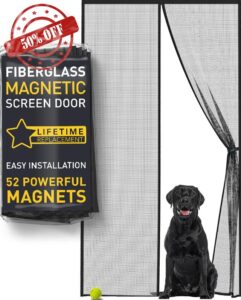 Magnetic Fly Screen Door Strong Fiberglass - Heavy Duty Fine Mesh Door Fly Screen