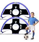 Onini Orange 6 Foot Pop Up Soccer Goals Orange - Portable Training Football Net with Target and B...