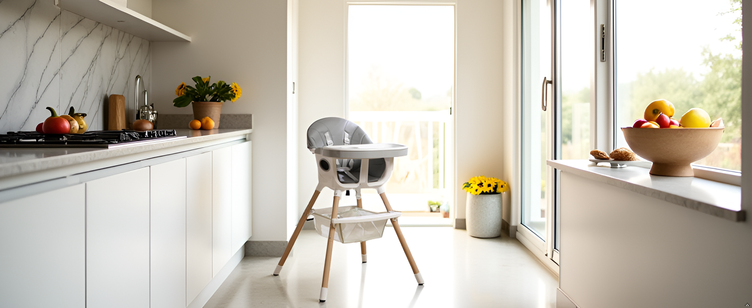 Bright, minimalist interior scenes showing white furniture and decor elements in a modern living space with natural lighting.