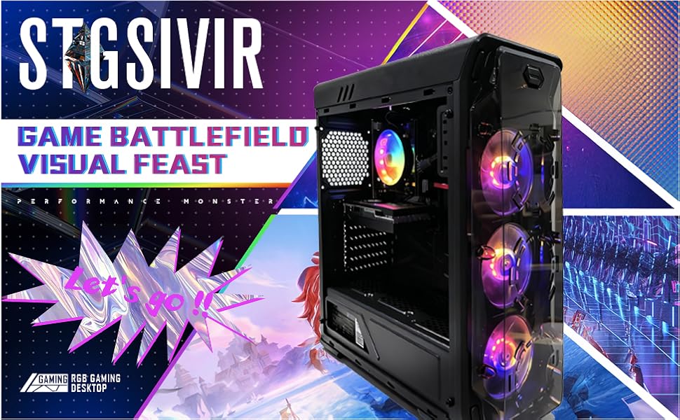 Text shows: 'GAME BATTLEFIELD VISUAL FEAST'. Gaming-themed promotional images with futuristic crystal formations and vivid blue lighting effects.