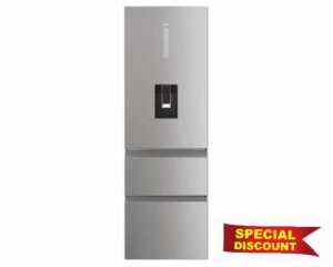 Haier HTW5618DWMG 185x60cm No Frost Silver Freestanding Fridge Freezer with Water Dispenser            [Energy Class D]