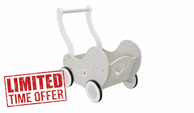 Babies to Love Wooden Dolls Pram By Chad Valley (Doll Not Included)
