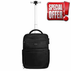 Hivexagon 21 Inch Rolling Backpack Water Resistant Wheeled Anti-Theft Laptop Backpack Hand Luggage Business Bag Large Capacity Multi Compartment Storage for Carry On Luggage Travel