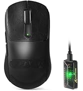 Multiple views of a white wireless computer mouse showing different angles and features, including scrolling mechanism and buttons.