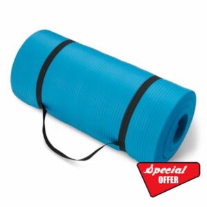 Amazon Basics 1 Inch Extra Thick Workout Exercise Yoga Mat with Carrying Strap