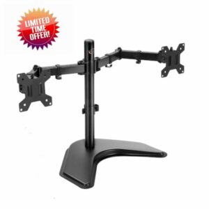Multibao Double Dual Monitor Display Arm Mount Computer LED LCD Stand For 32" Screen Desk Adjustable Double Monitors Arm With VESA 75 & 100mm Black