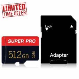 512GB Micro SD Card Class 10 Memory Card with SD Adapter for Camera