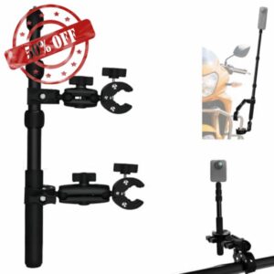 OSMO 360 Motorcycle Camera Mount Kit with 43" Invisible Selfie Stick Compatible with Insta360 X5-X Heavy Duty Bike Handlebar Clamp compatible for GoPro 13-3 Bicycle ATV UTV Riding Moto Vlogging