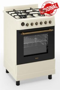 Ferre F6IP40E7-CR-RETRO-W 60cm Freestanding Dual Fuel Cooker With Wok Burner & Turbo Fan - Cream            [Energy Class A]