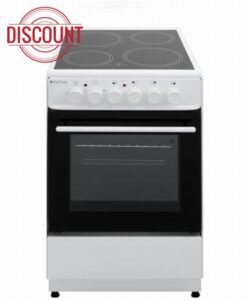 BlueFlame KCF 1000.50 50 cm VitroCeramic Freestanding Electric Cooker - White            [Energy Class A]